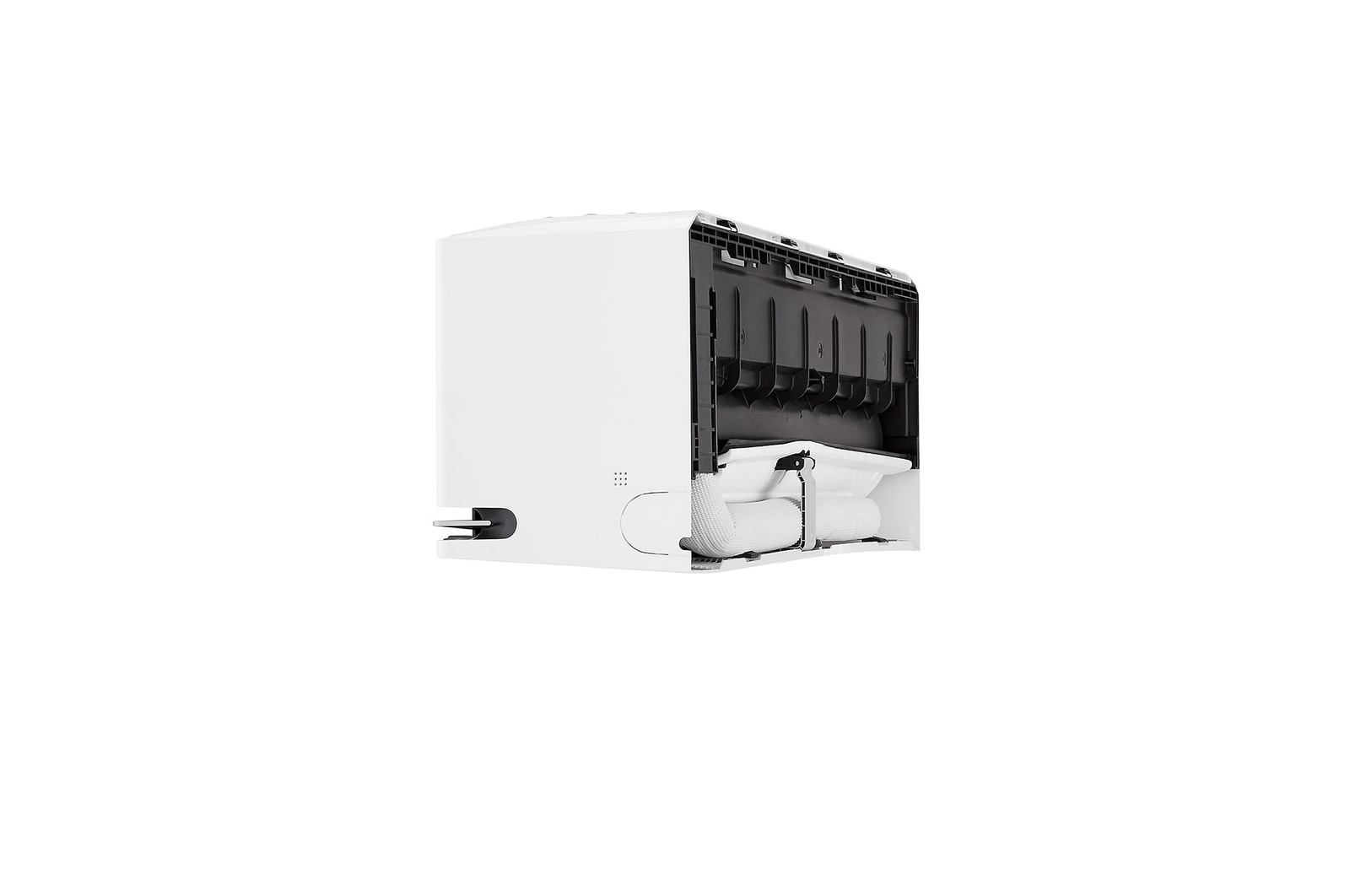 Left low-angle front view of LG ai air conditioner