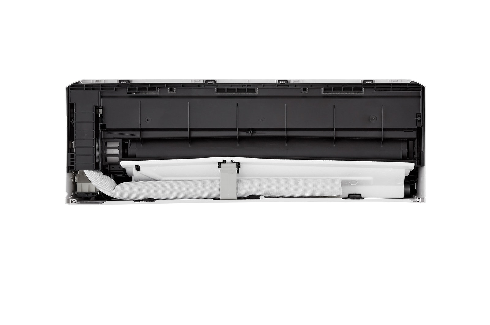 Close-up side view of LG ai air conditioner highlighting its vent details