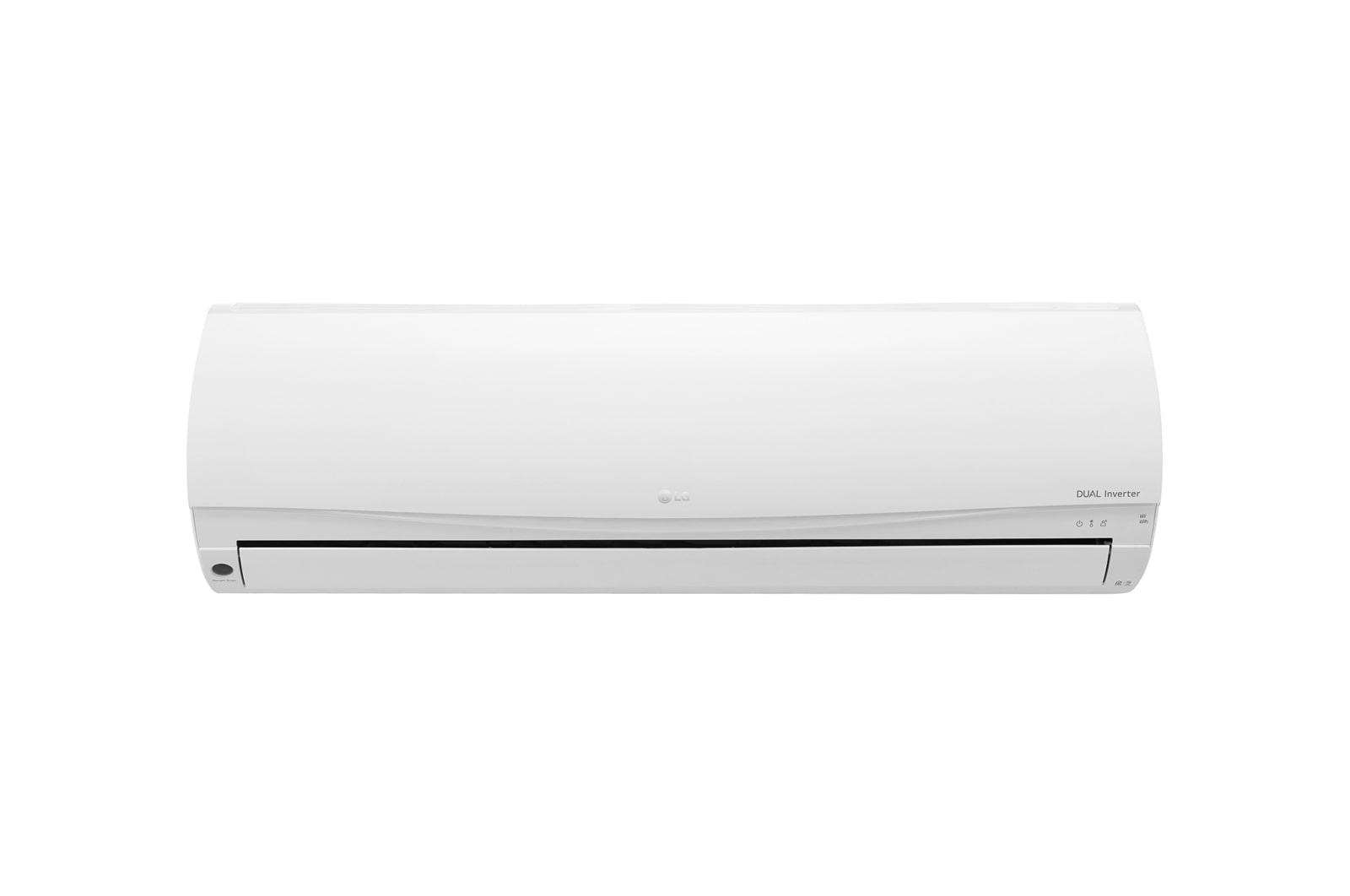 Front view of DUALCOOL PRESTIGE 15,000 BTU, ThinQ, -30 Hyper Heating operation LAN150HYV2