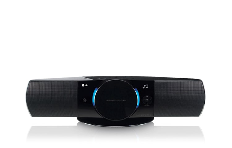 Front view of 2.1 ch. Shelf System, 40W, Swing Door, iPod Direct Dock, USB 2.0 FB44