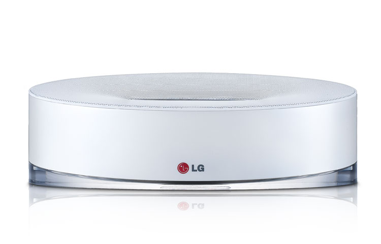 Front view of Enjoy great sound and streaming audio direct from your Android™ smartphone or portable device with LG&#39;s ND2530 Docking Station. Featuring built-in speakers delivering clear and crisp sound, the ND2530 is compatible with Android™ mobile devices. ND2530