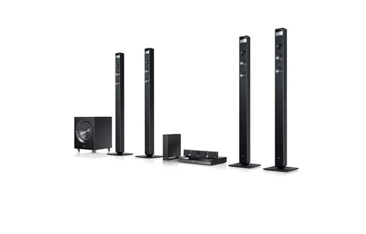 Front view of LG Cinema 3D Home Theatre System | 1080W (9.1 ch) | 2 Towers 2 Large Satellites BH9520TW