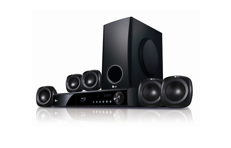 Front view of DLNA Certified® | DVD Up-Scaling | SimpLink | Blu-ray Disc Playback | USB Media Host HB405SU