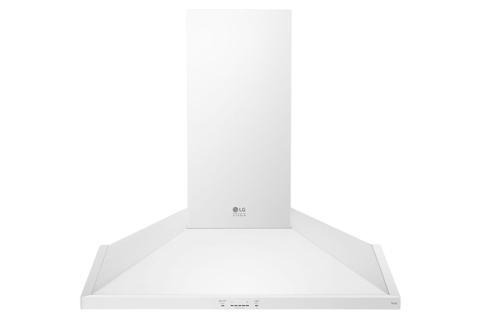 Front view of LG STUDIO Essence White 30" Wall Mount Chimney Hood LSHD3080N