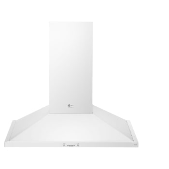 Front view of LG STUDIO Essence White 30" Wall Mount Chimney Hood LSHD3080N