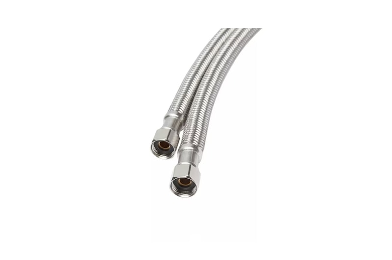 Flexible braided stainless steel inlet hose view