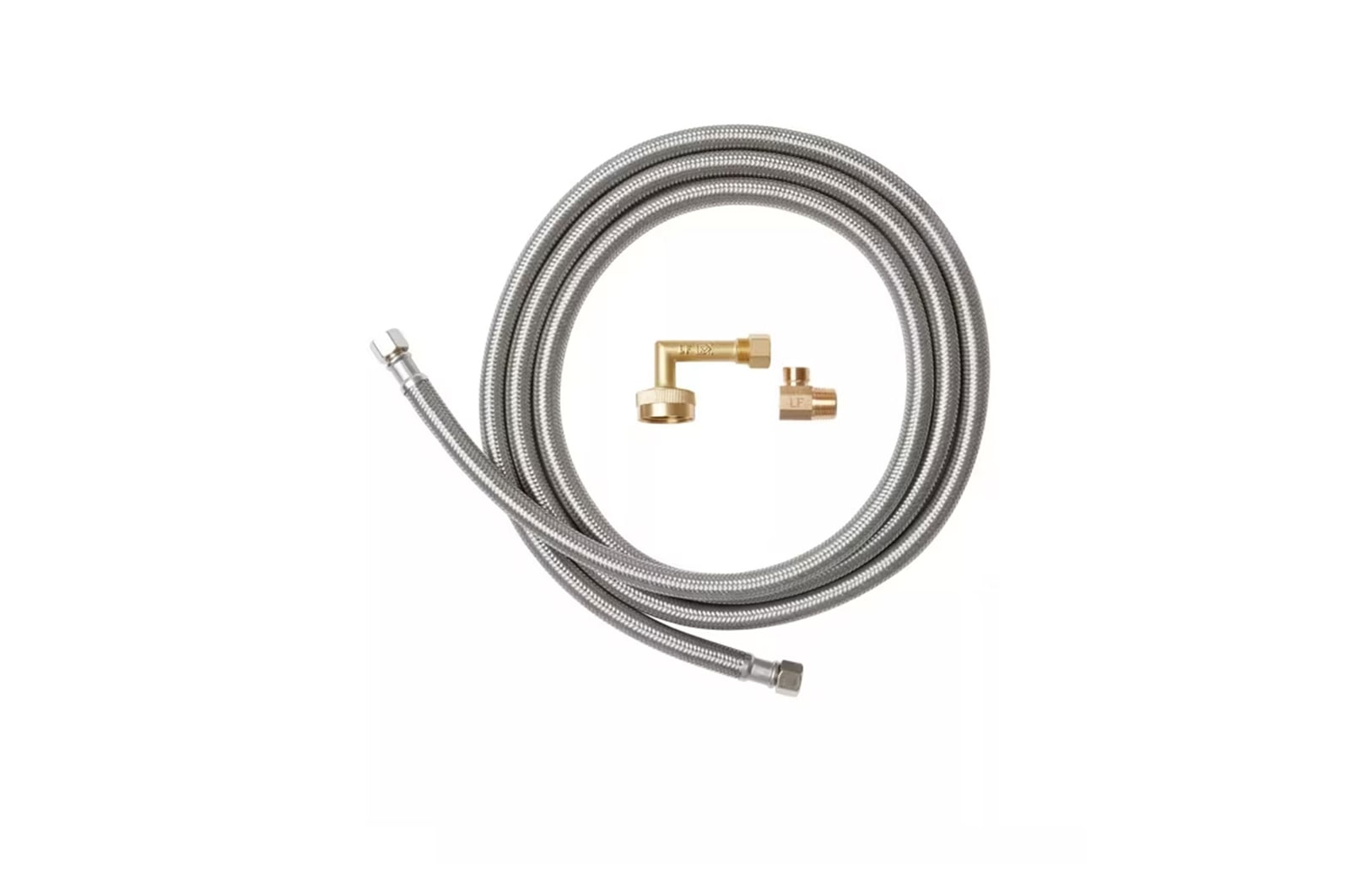 Flexible braided stainless steel inlet hose and  Water suuply line to the diswasher view