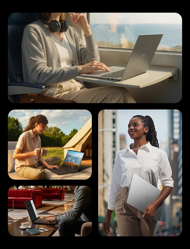 gram Pro AI laptop (16Z95U) with a slim, lightweight design for portability and work anywhere, anytime