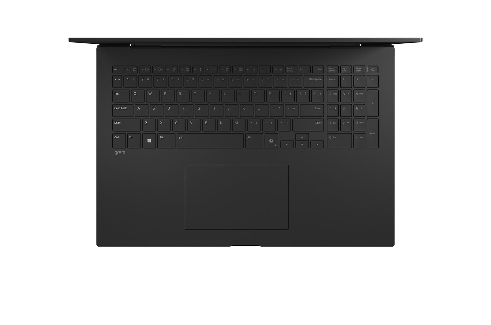 Top-down view of keyboard