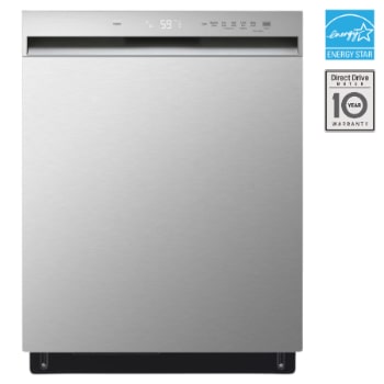 Front view of 24" Stainless Tub & Dynamic Dry™ 50 dB, Front Control, Stainless, LG Dishwasher LDFC3532S