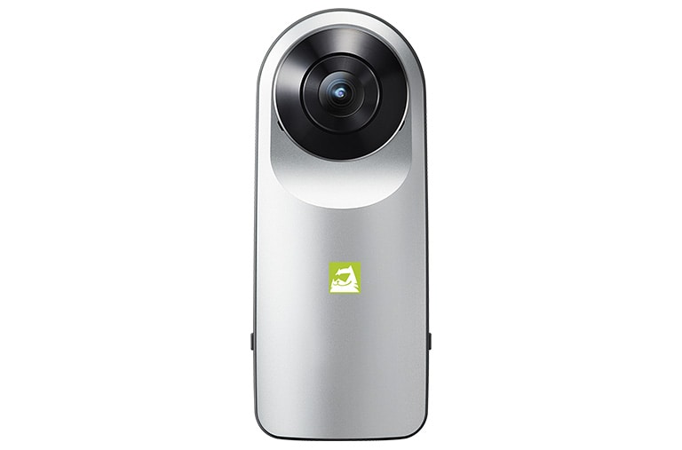 Front view of The LG 360 CAM lets you seamlessly capture the world around you with one click LGR105