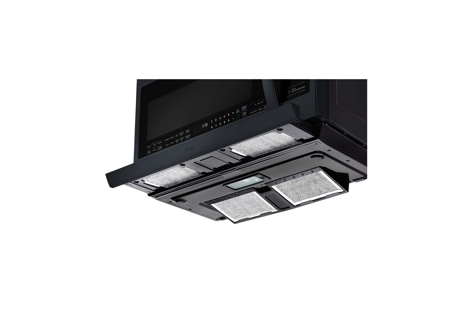 LG 2.2 cu.ft. Large Capacity Over-the-Range Microwave with 2nd Generation Slide-Out ExtendaVent™ and EasyClean® Interior, LMV2257BM