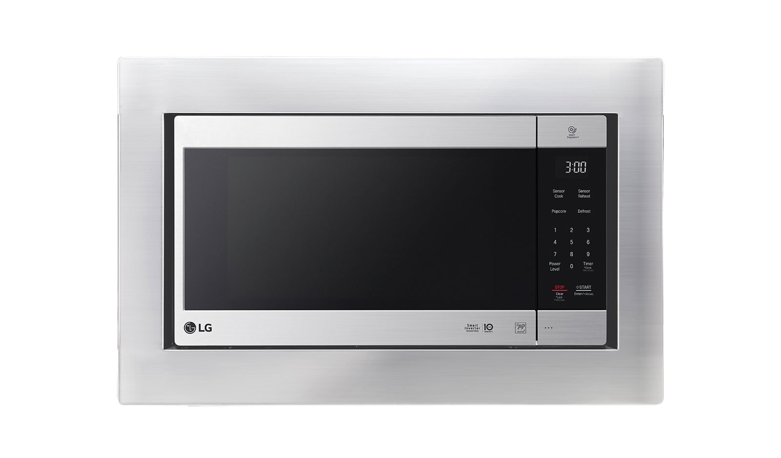 Front view of LG STUDIO: 2.0 cu. ft. Countertop Microwave Oven with Optional Trim Kit LSRM2010ST
