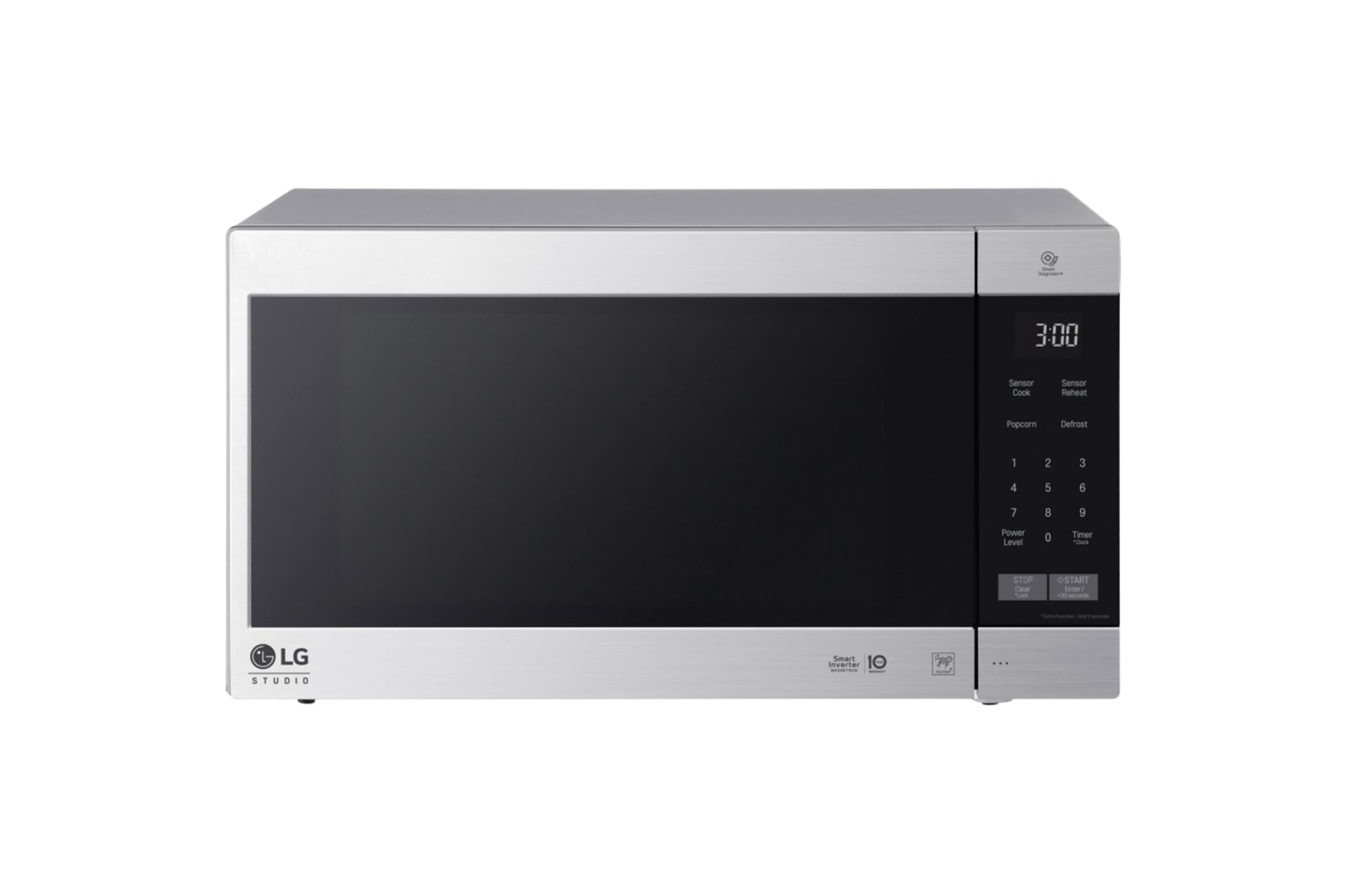 Front view of LG STUDIO 2.0 cu. ft. NeoChef™ Countertop Microwave with Smart Inverter and EasyClean® LSRM2085ST