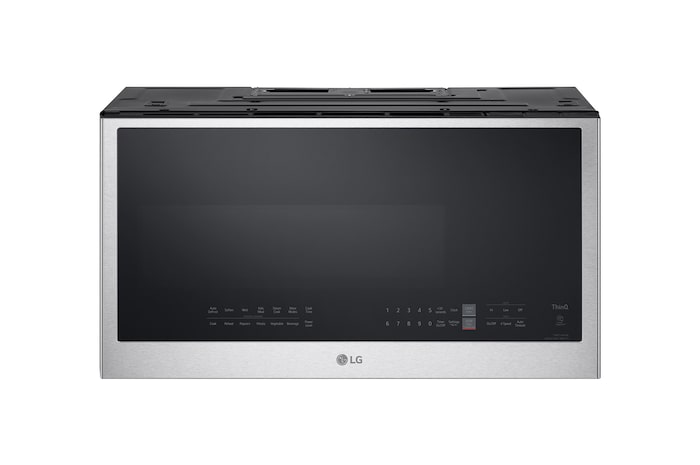 Front view of LG 2.0 cu. ft. Over the Range Microwave Oven | Sensor Cook, 400 CFM Power Ventilation, EasyClean®& Smart, Stainless - MVEL2033F
