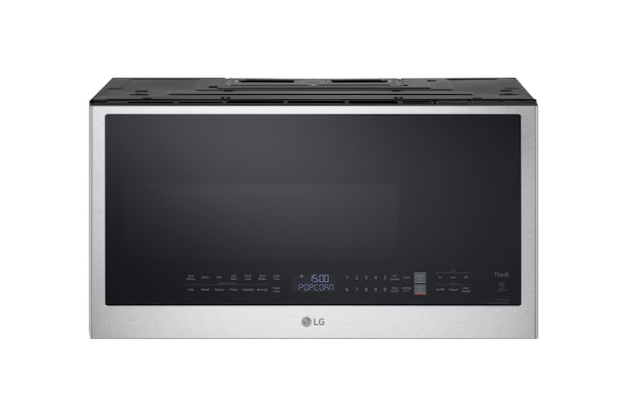 Side view of LG 2.0 cu. ft. Over the Range Microwave Oven | Sensor Cook, 400 CFM Power Ventilation, EasyClean®& Smart, Stainless - MVEL2033F