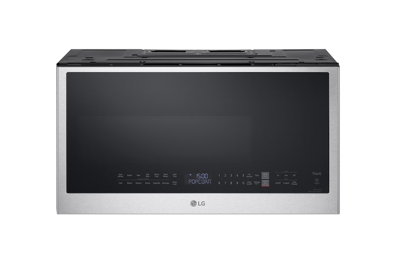 Side view of LG 2.0 cu ft. Over the Range Microwave Oven | Sensor Cook, 400 CFM Power Ventilation, EasyClean®& Smart, Stainless - MVEL2033F