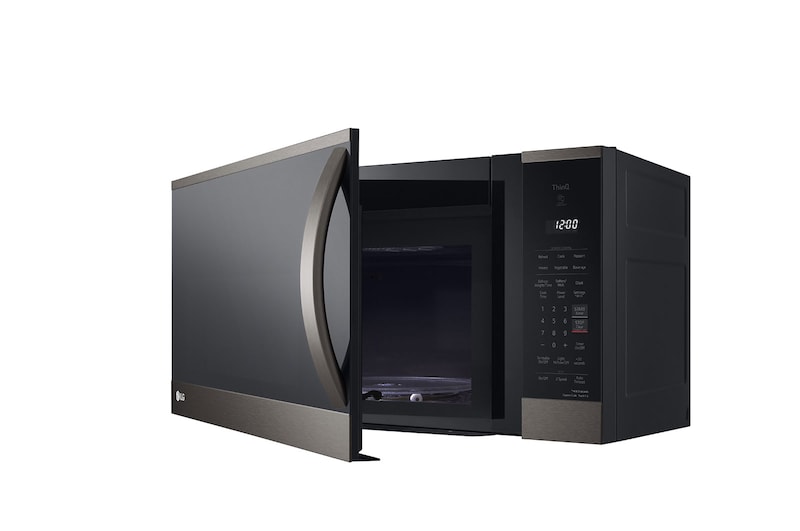 LG 1.8 cu ft.Over the Range Microwave Oven | Sensor Cook, Auto Cook, 300 CFM Ventilation, EasyClean®& Smart, Black Stainless, MVEM1825D