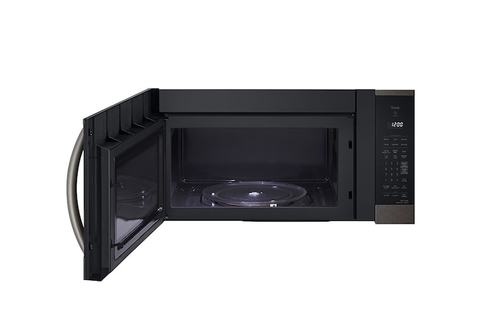 LG 1.8 cu ft.Over the Range Microwave Oven | Sensor Cook, Auto Cook, 300 CFM Ventilation, EasyClean®& Smart, Black Stainless, MVEM1825D