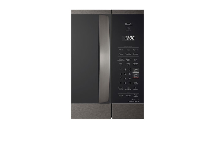 LG 1.8 cu ft.Over the Range Microwave Oven | Sensor Cook, Auto Cook, 300 CFM Ventilation, EasyClean®& Smart, Black Stainless, MVEM1825D