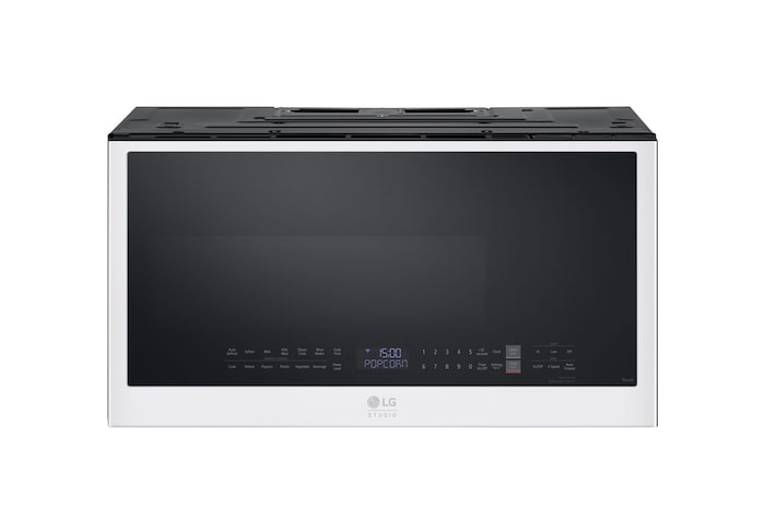LG STUDIO 2.0 cu.ft. Over the Range Microwave Oven | Sensor Cook, Auto Cook, 400 CFM Power Ventilation, EasyClean®& Smart, Essence White , MVES2033N