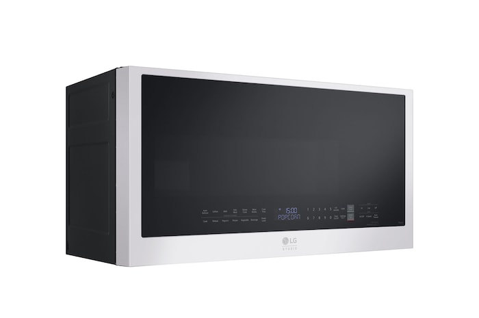LG STUDIO 2.0 cu.ft. Over the Range Microwave Oven | Sensor Cook, Auto Cook, 400 CFM Power Ventilation, EasyClean®& Smart, Essence White , MVES2033N