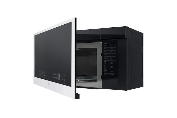 LG STUDIO 2.0 cu.ft. Over the Range Microwave Oven | Sensor Cook, Auto Cook, 400 CFM Power Ventilation, EasyClean®& Smart, Essence White , MVES2033N