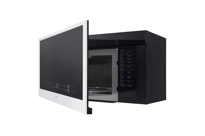 LG STUDIO 2.0 cu.ft. Over the Range Microwave Oven | Sensor Cook, Auto Cook, 400 CFM Power Ventilation, EasyClean®& Smart, Essence White , MVES2033N