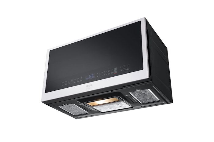LG STUDIO 2.0 cu.ft. Over the Range Microwave Oven | Sensor Cook, Auto Cook, 400 CFM Power Ventilation, EasyClean®& Smart, Essence White , MVES2033N