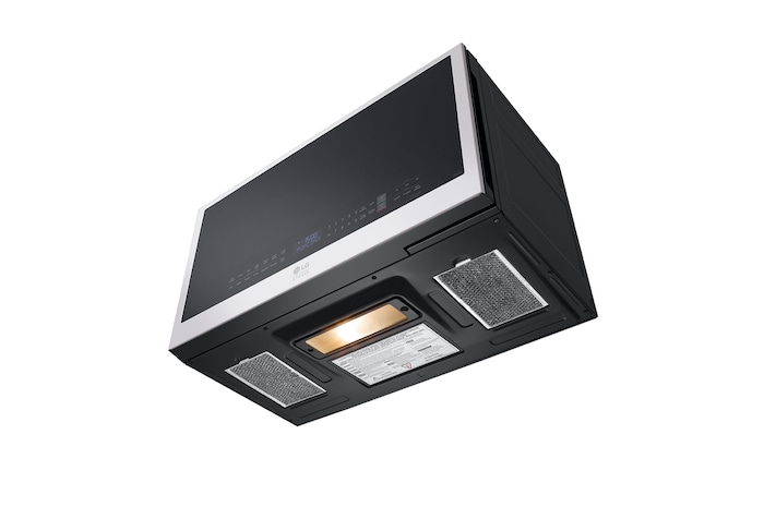 LG STUDIO 2.0 cu.ft. Over the Range Microwave Oven | Sensor Cook, Auto Cook, 400 CFM Power Ventilation, EasyClean®& Smart, Essence White , MVES2033N