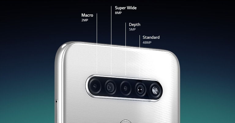 Rear view of a smartphone showing four cameras