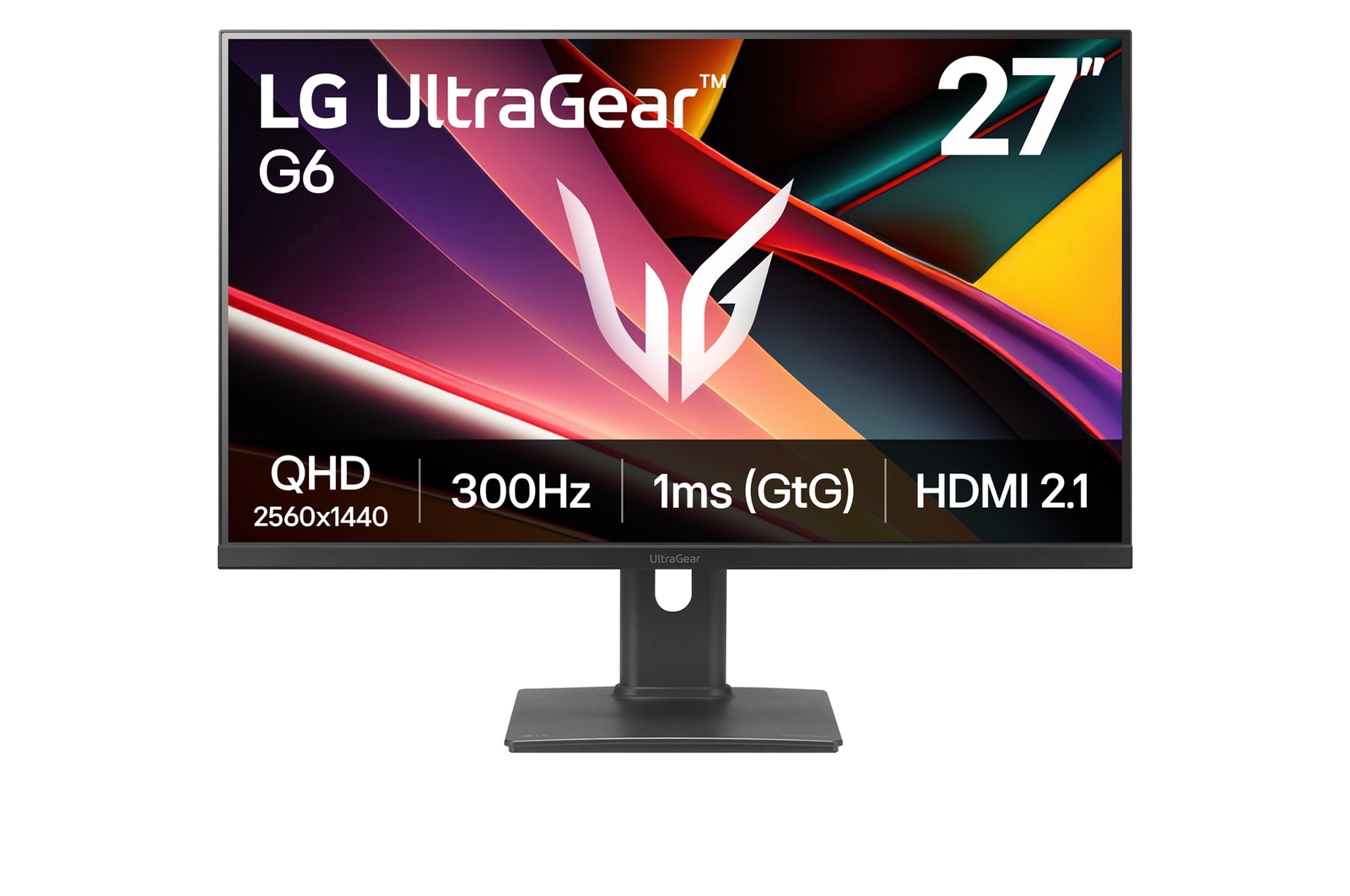Front view of 27-inch UltraGear™ G6, QHD 300Hz HDMI 2.1 Gaming Monitor 27G64NA-B