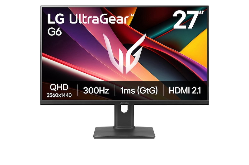 Front view of 27-inch UltraGear™ G6, QHD 300Hz HDMI 2.1 Gaming Monitor 27G64NA-B