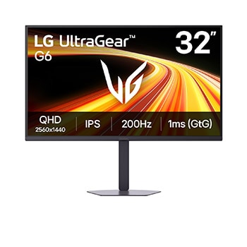 Front view of 32-inch UltraGear™ G6, QHD 200Hz Gaming Monitor 32G620B-B