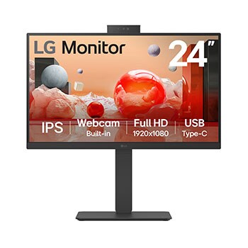 Front view of 24” Full HD IPS Monitor with Built-in FHD webcam and USB Type-C™ 24BA850-B