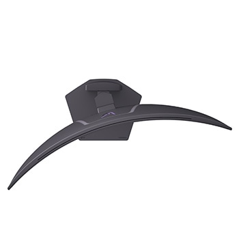side view of a tilted monitor
