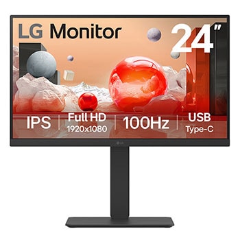 Front view of 24” Full HD IPS Monitor with USB Type-C™ and RJ45 24BA750-B
