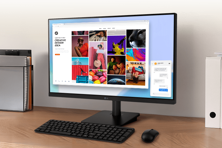 LG Monitor with IPS technology highlights the performance of liquid crystal displays. It can provide clear colour reproduction, and help users to view the screen at 178° range of wide angle.