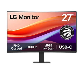Front view of 27” FHD Curved Monitor with USB-C 27U421A-B