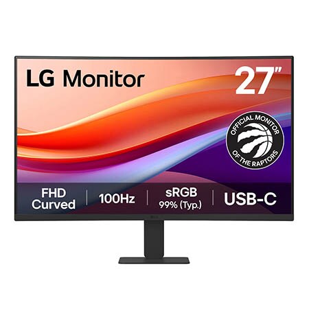 LG 27" FHD Curved Monitor with USB-C