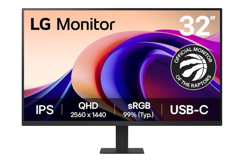 Front view of 31.5” QHD IPS Monitor, 100Hz, 5ms, HDR10 with USB-C 32U631A-B