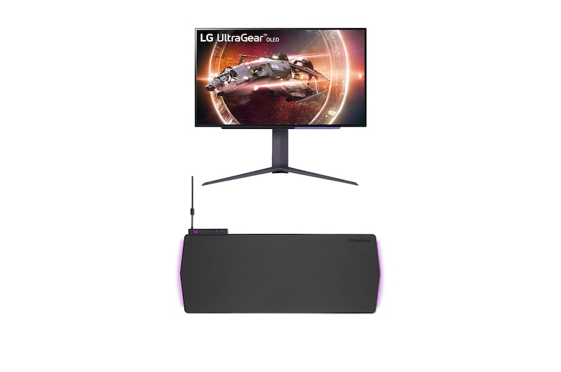 front view of monitor and gaming pad