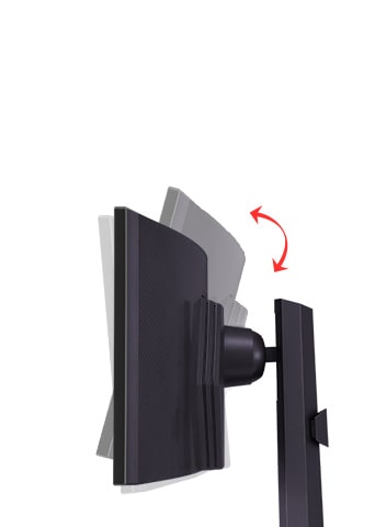 The monitor stand is tilt-adjustable.