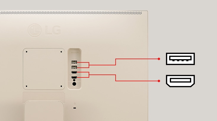 Le moniteur intelligent LG MyView est doté de deux ports USB et de deux ports HDMI.