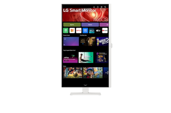 Front view with the display pivoting 90 degrees