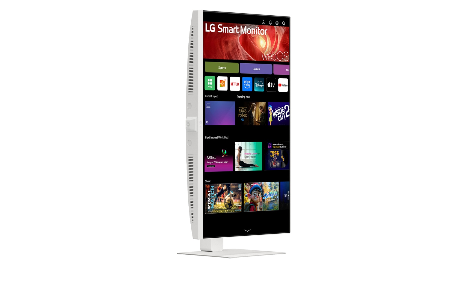 +15 degree side view with the display pivoting 90 degrees