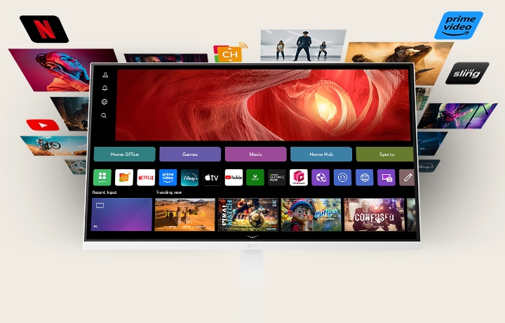 A photo showcasing various content on WebOS.