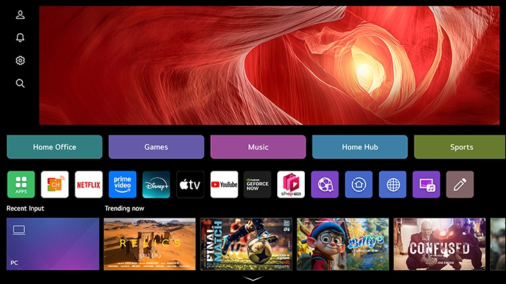 This animation shows the LG Switch app being used.