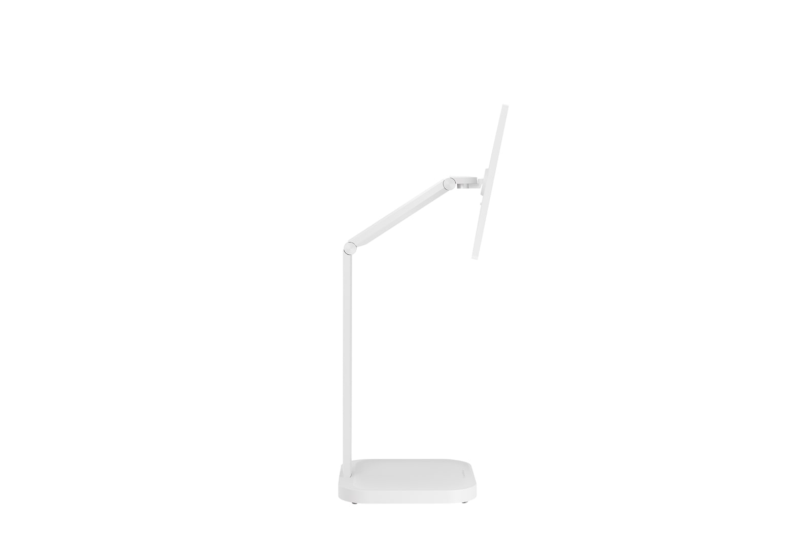 Left side view with monitor height adjusted downward