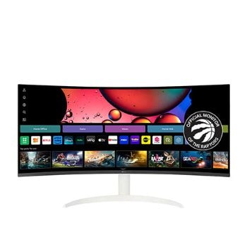 Front view of LG Smart 34” 21:9 Curved WQHD (3440x1440) with webOS 34SR63QA-W